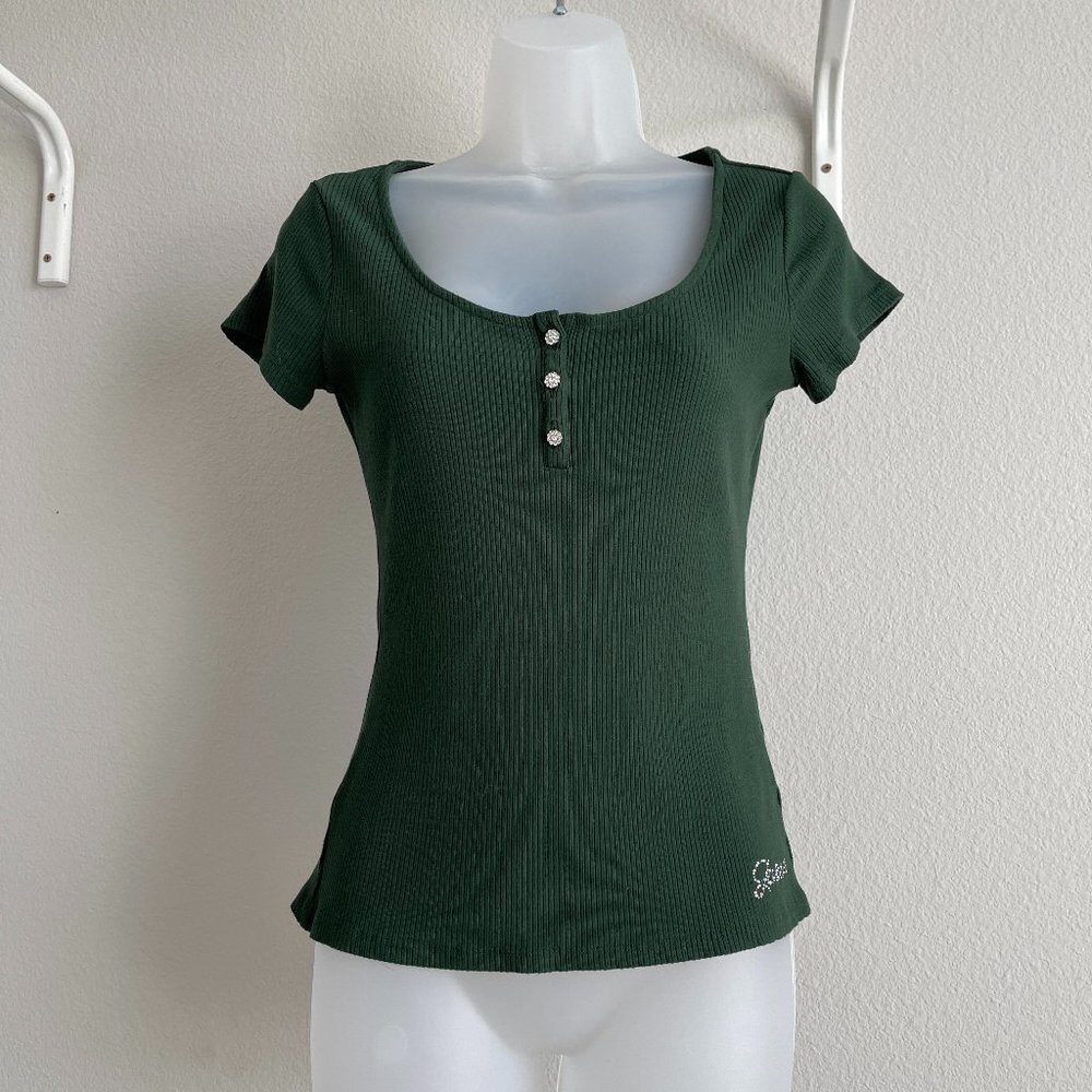 Guess Dark Green Short Sleeve Tee